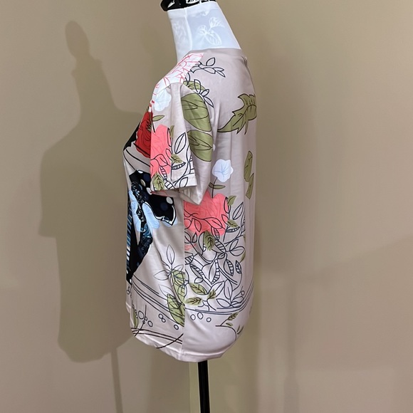 Black cat patchwork animation kitty summer shirt size small - Picture 3 of 7